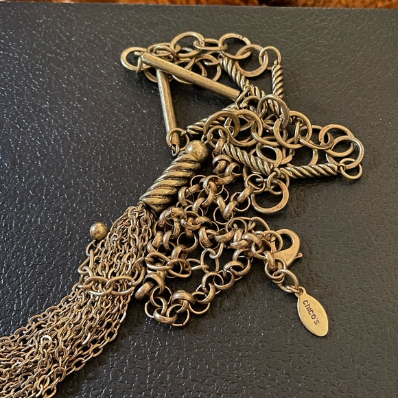 Vintage Chico's Long Bronze Coloured Necklace - Picture 2 of 2